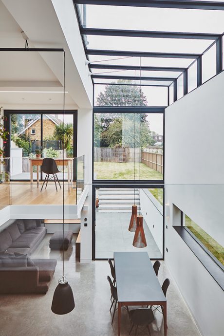 Victorian house with modern glass extension