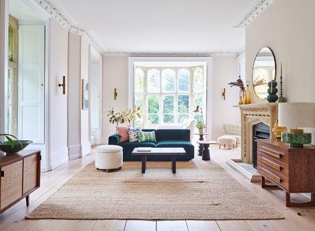 Stunning open plan living space full of period features and fireplace